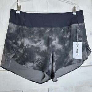 Athleta Run With It Printed 3.5" Short Plus Black Tan Size 1X NWT‎ Athletic Run